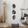 Wallity Detailed Leaves - 512 Escultura de pared de metal Negra